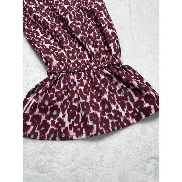 Roper Womens 2134 Leopard Red Multi 100% Polyester V-Neck Large Blouse - Picture 4 of 8